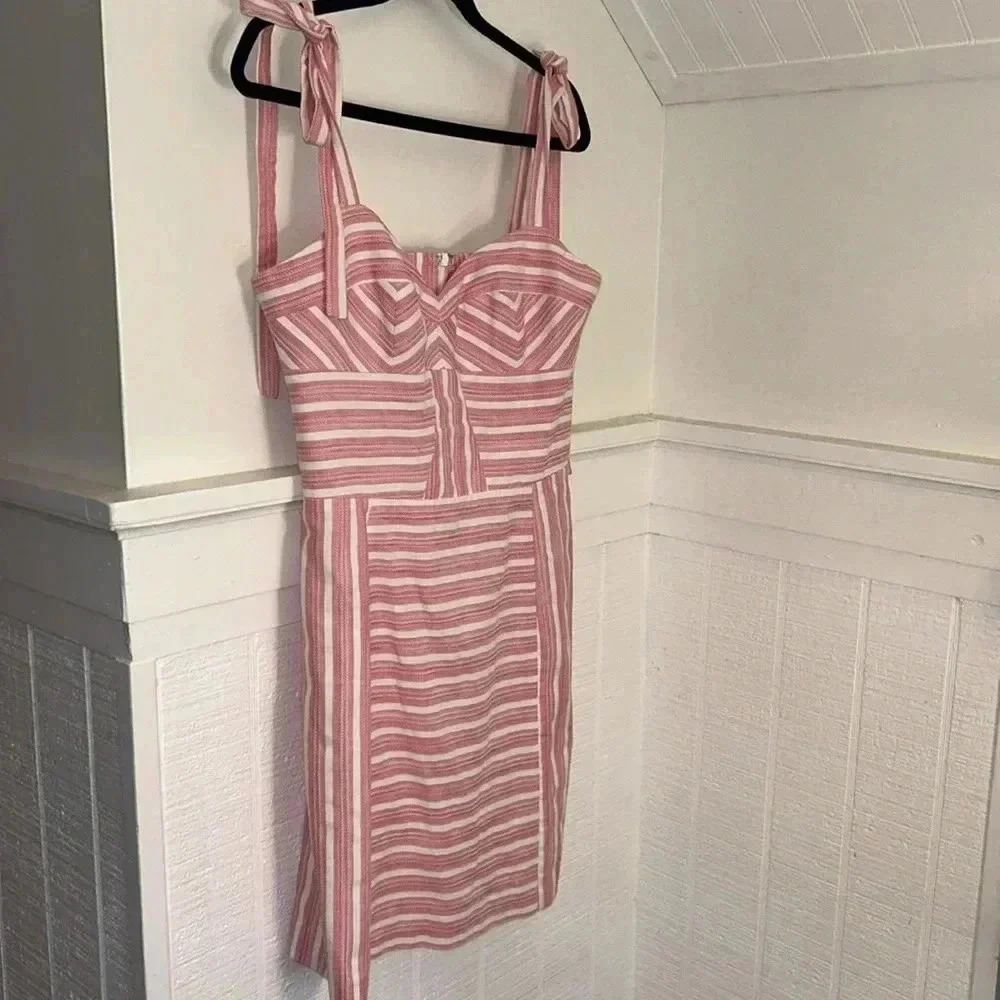 Amanda Uprichard Pink Striped Mini Dress